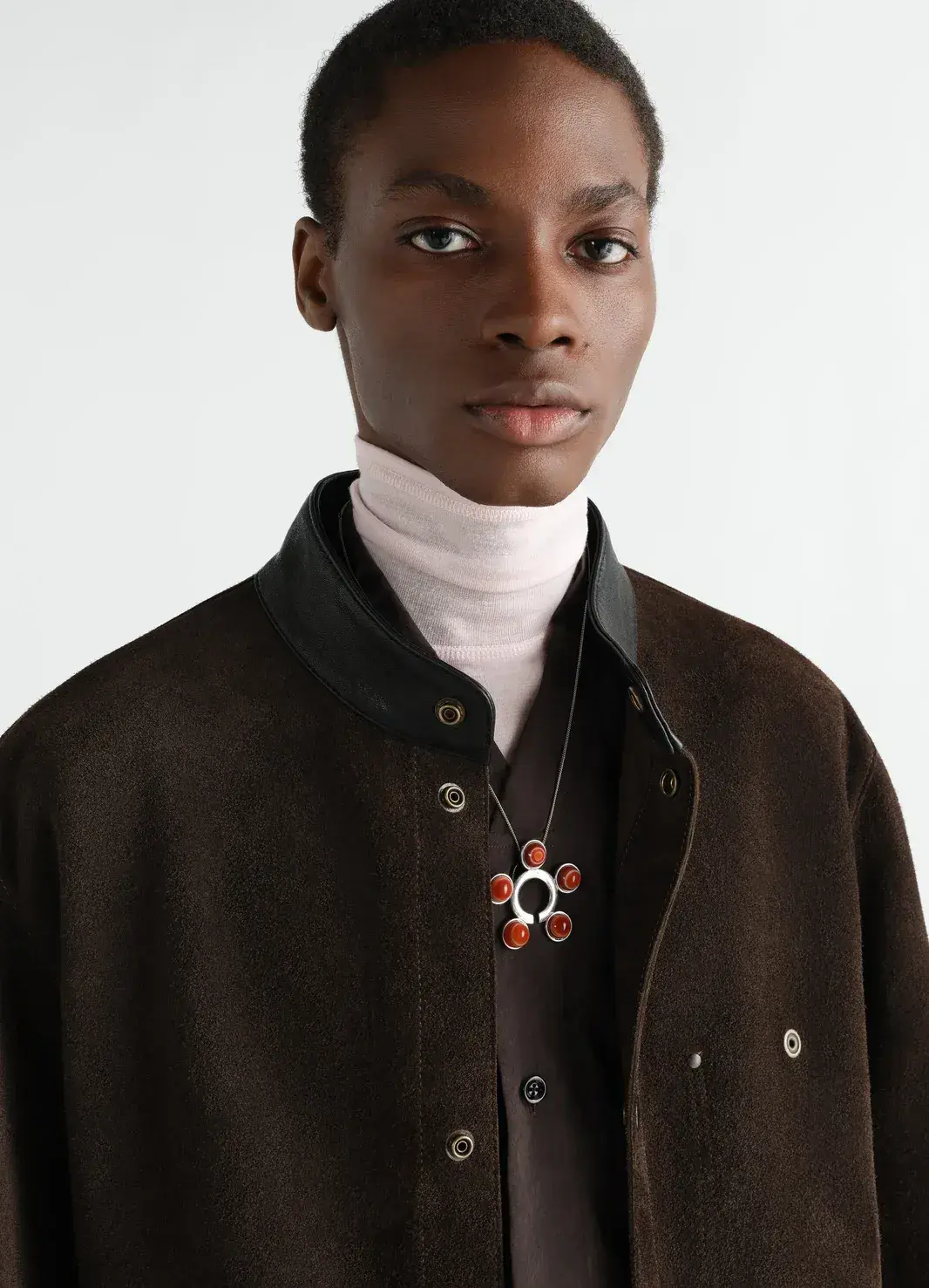 Wool Blouson in Brown, front view