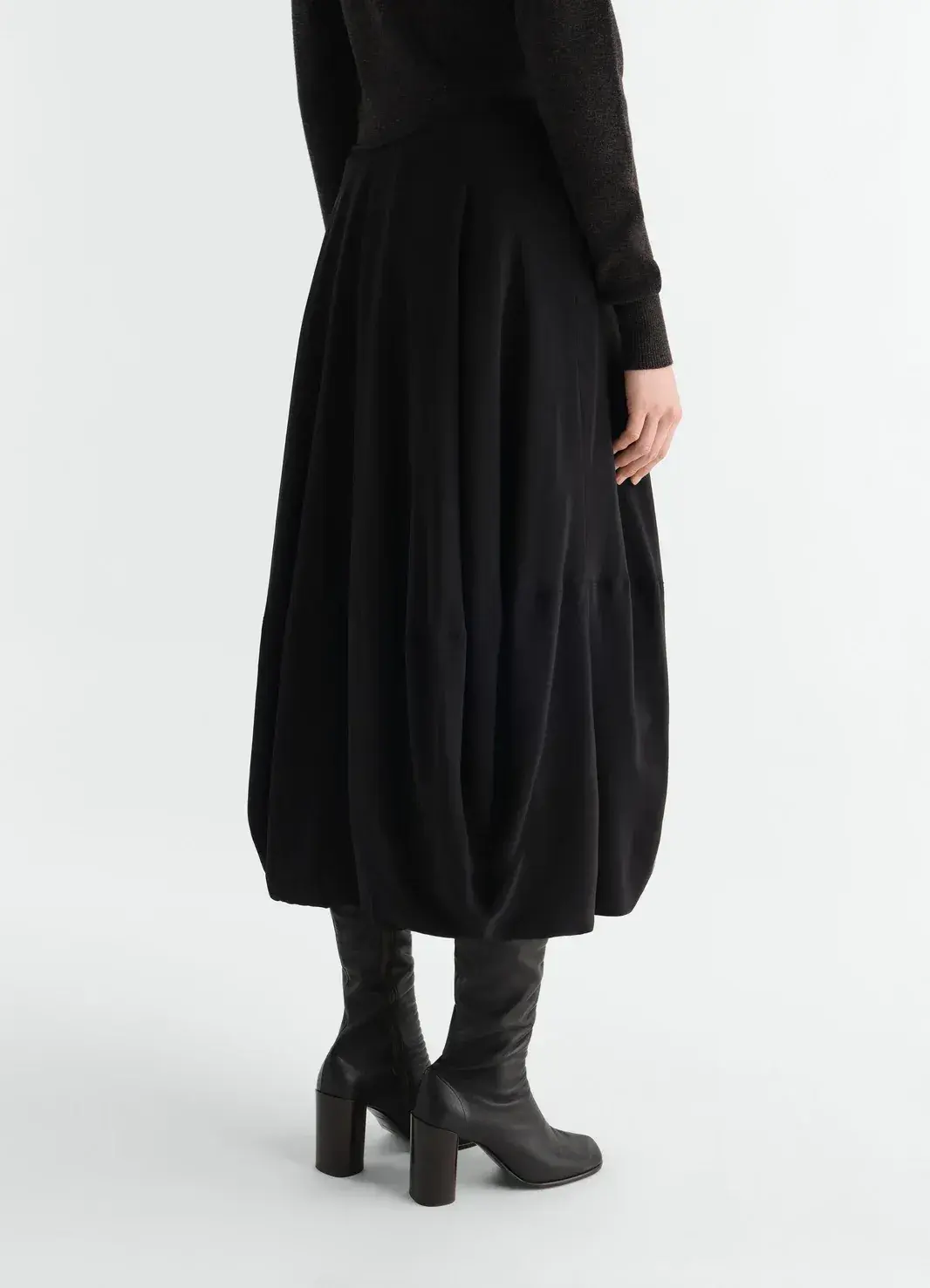 Draped Skirt in Black, alternate view