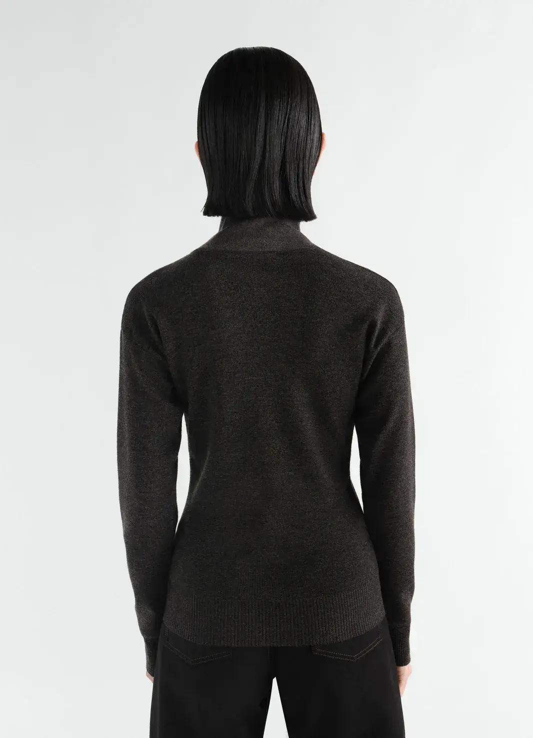 Cashmere Cardigan in Black, alternate view