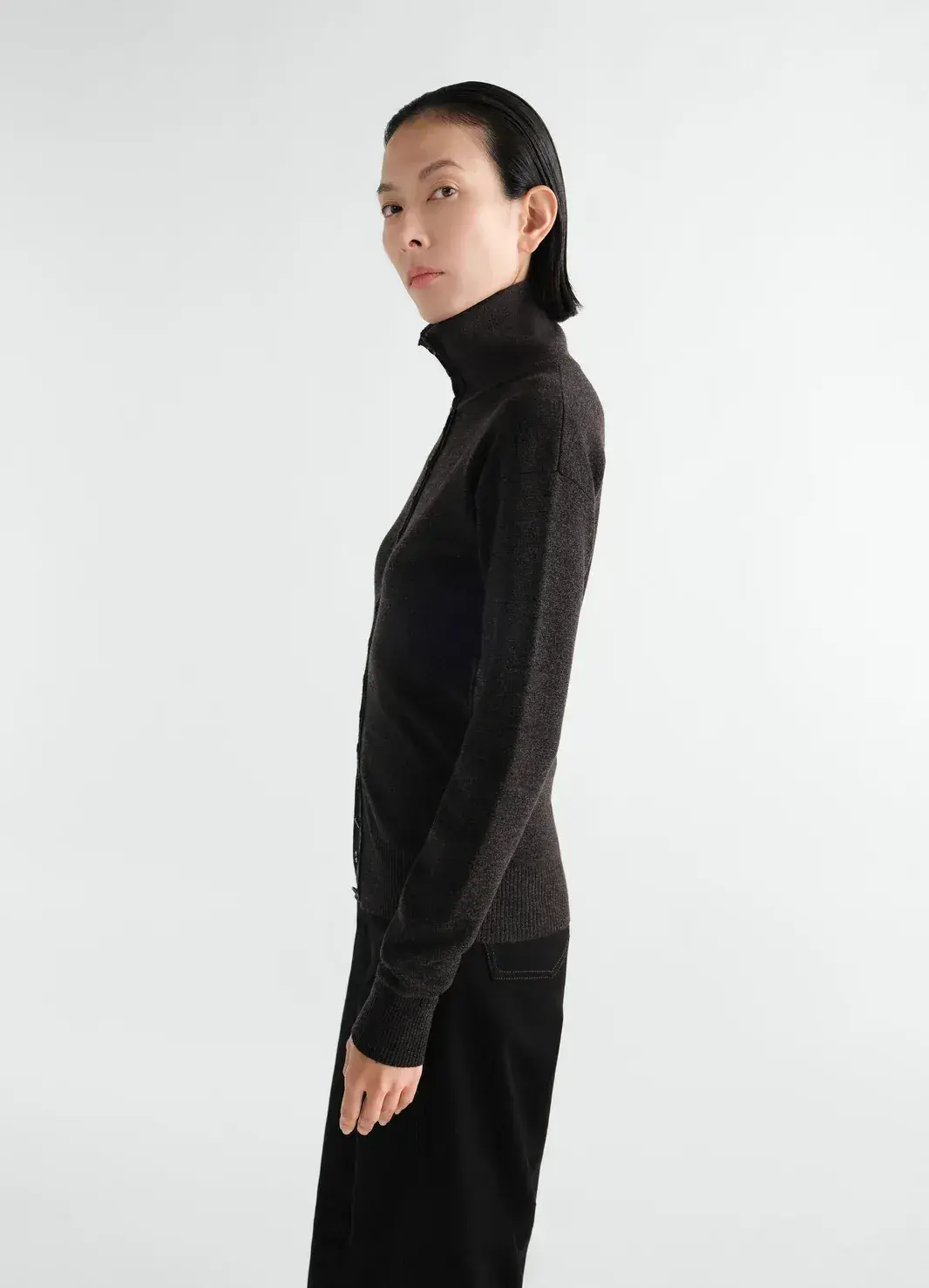 Fine Knit Top in Charcoal, alternate view